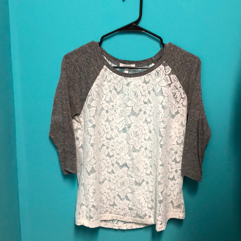 Rose lace baseball tee